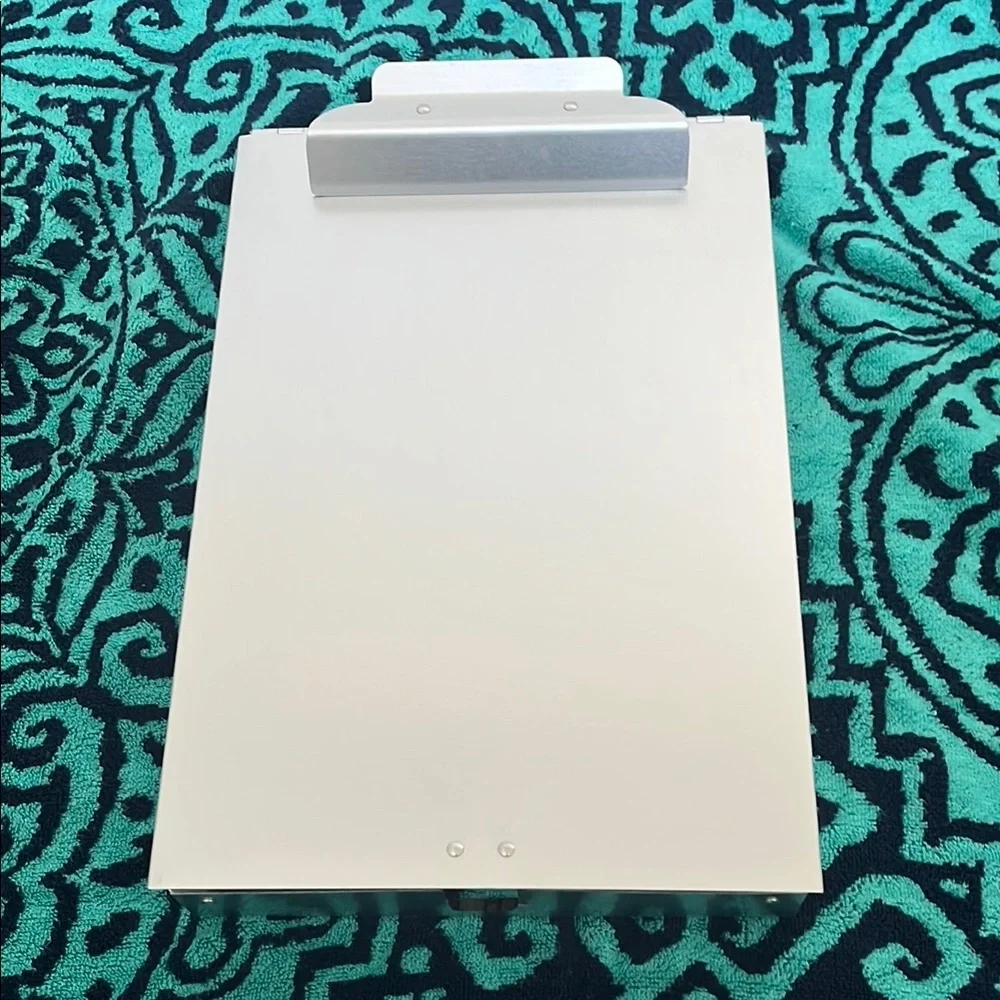 Sleek Silver Metal Clipboard with 2 compartments